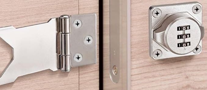 Steel Keyless Door Lock 3 Digit Cabinet Lock Stainless Steel keyless Entry Door Lock deadbolt Keypad Mechanical Digital Combination Double Security Higher Security Code Door Knob Mechanical