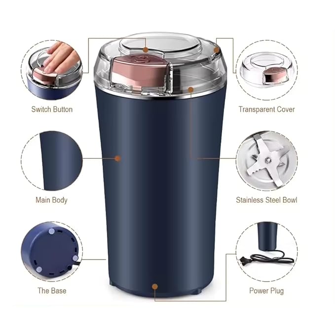 Electric portable grinder | Stainless steel herbs spices nuts grain grinder| Pocket Grinder Nima grinder Grinder with powerful grinder|