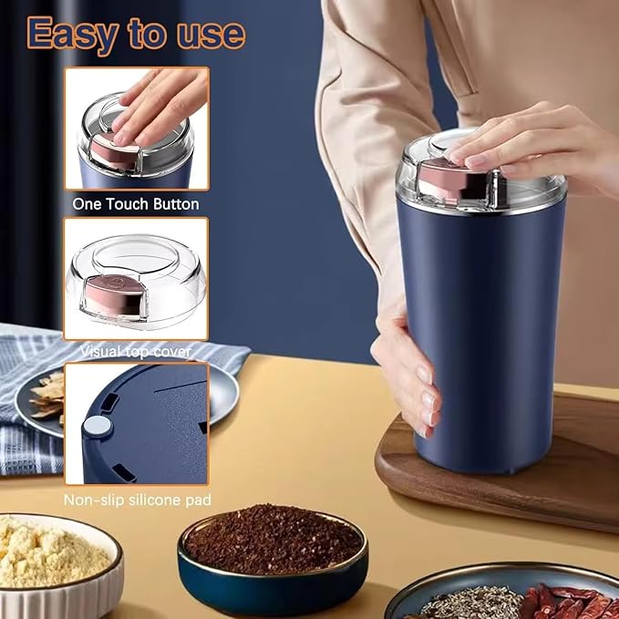 Electric portable grinder | Stainless steel herbs spices nuts grain grinder| Pocket Grinder Nima grinder Grinder with powerful grinder|