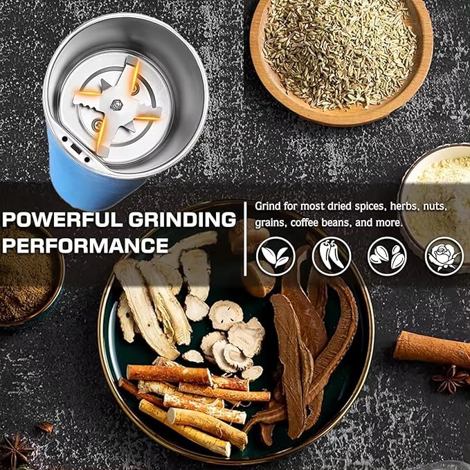 Electric portable grinder | Stainless steel herbs spices nuts grain grinder| Pocket Grinder Nima grinder Grinder with powerful grinder|